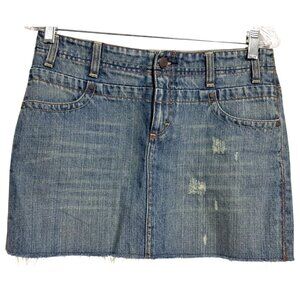 NWT Iconic Y2K AE Sz 4 Low Rise Frayed Denim Micro Mini Britney Vibes Never Worn